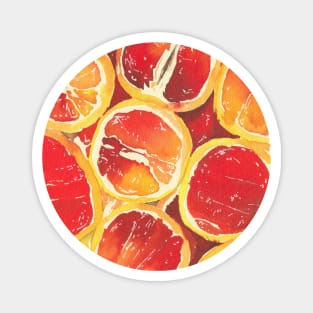 Orange Watercolor Pattern Magnet